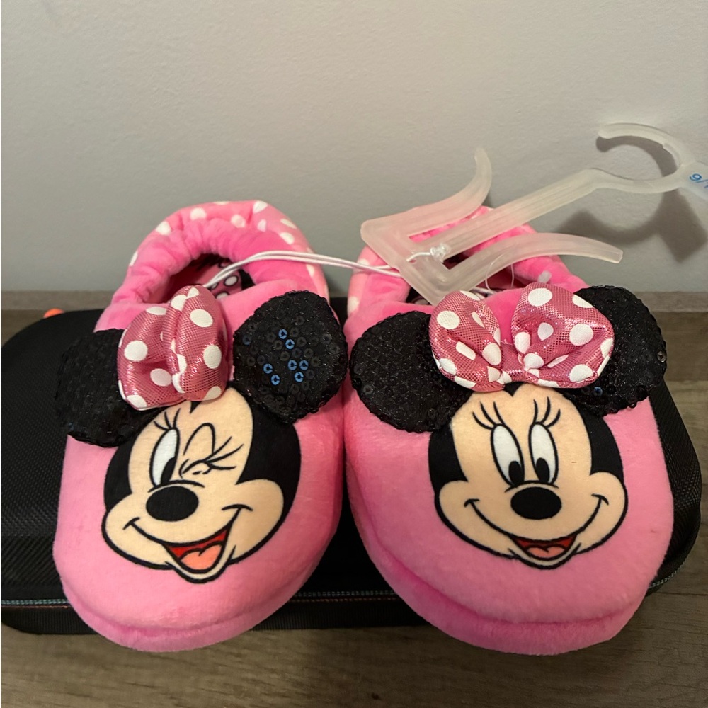 Disney Pink Minnie Mouse Kids Slippers